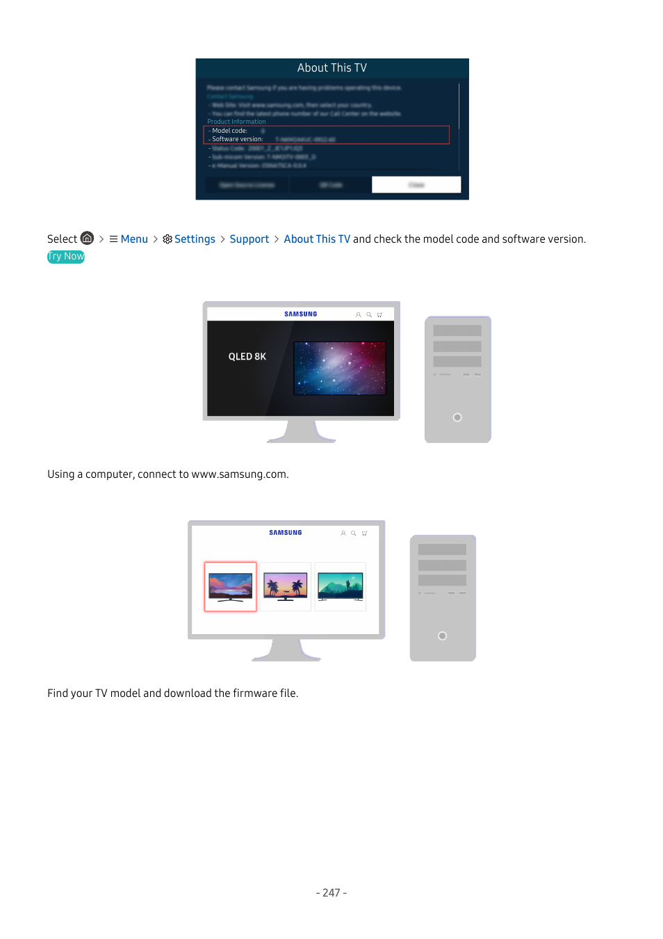 Samsung S95C 77" 4K HDR Quantum Dot OLED TV User Manual | Page 247 / 272