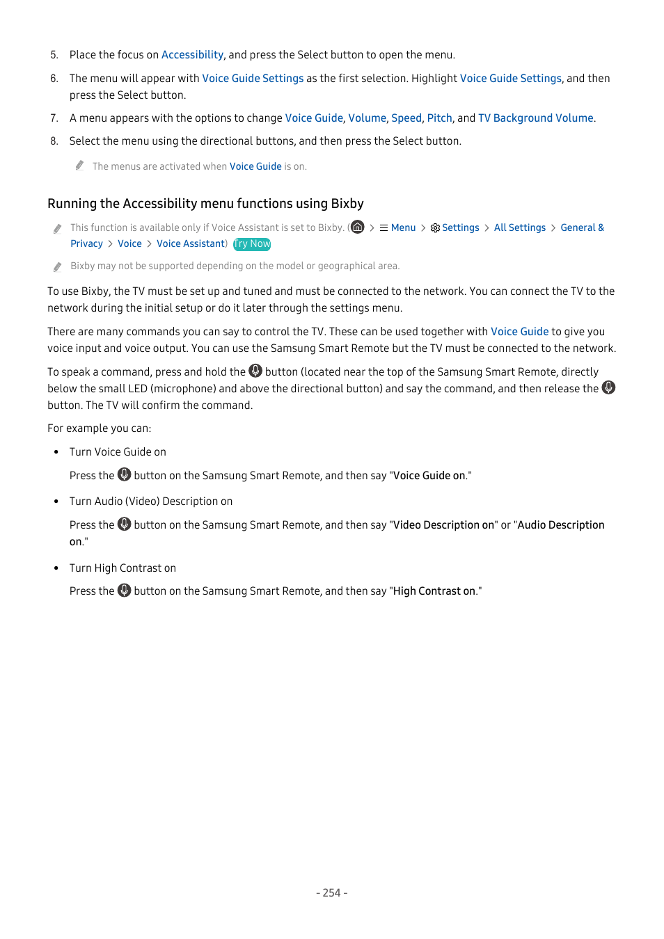 Samsung S95C 77" 4K HDR Quantum Dot OLED TV User Manual | Page 254 / 272