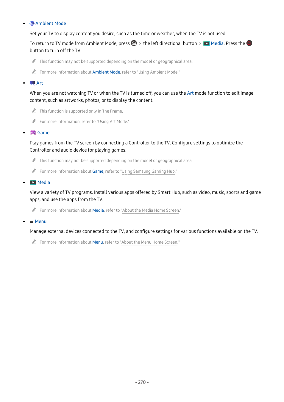 Samsung S95C 77" 4K HDR Quantum Dot OLED TV User Manual | Page 270 / 272