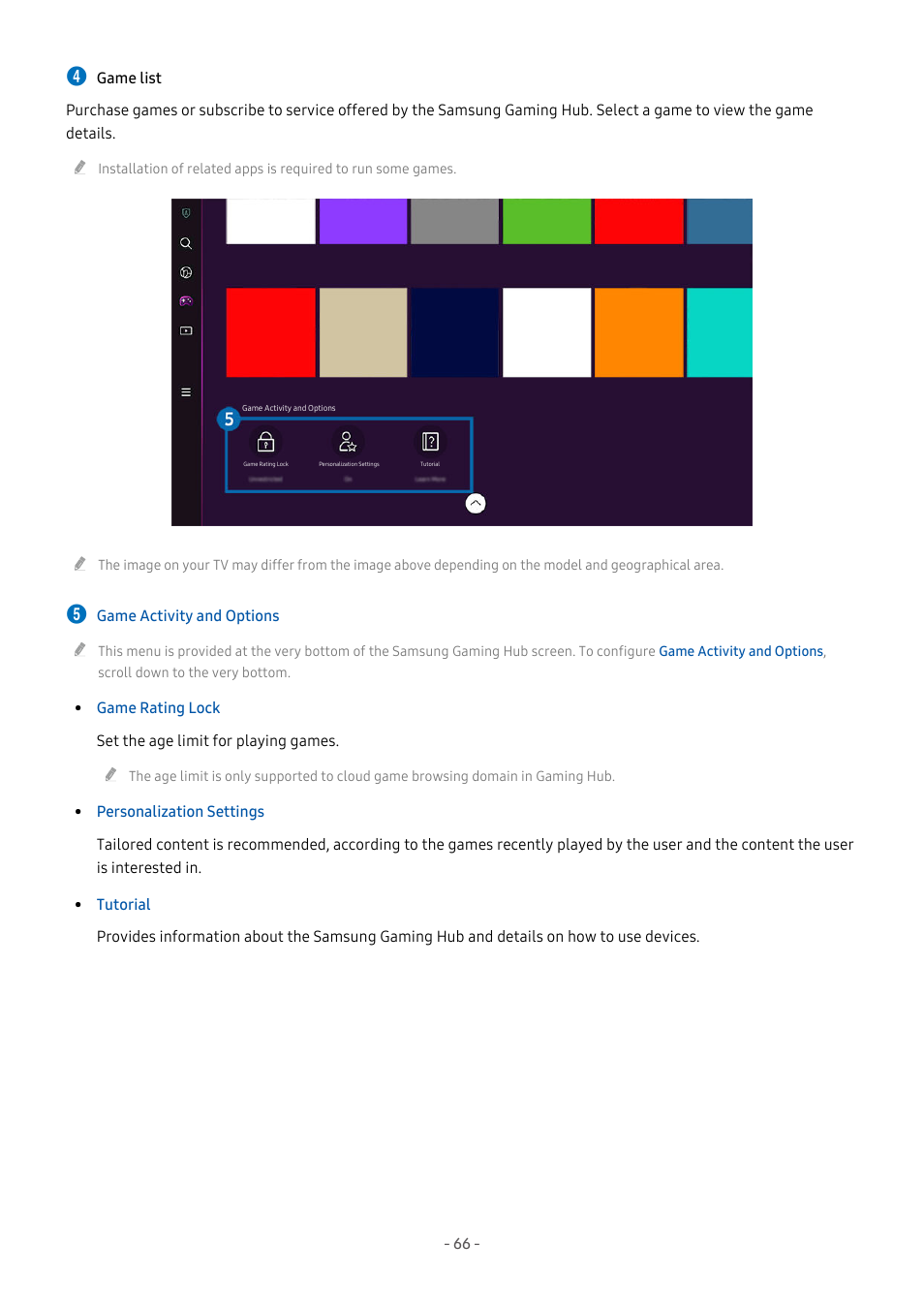 Samsung S95C 77" 4K HDR Quantum Dot OLED TV User Manual | Page 66 / 272