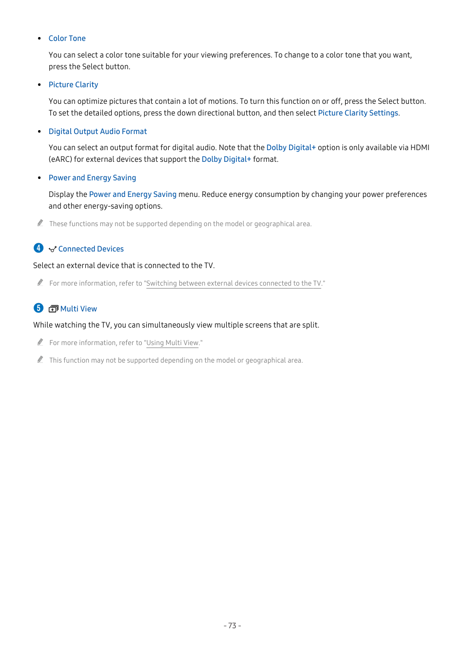 Samsung S95C 77" 4K HDR Quantum Dot OLED TV User Manual | Page 73 / 272