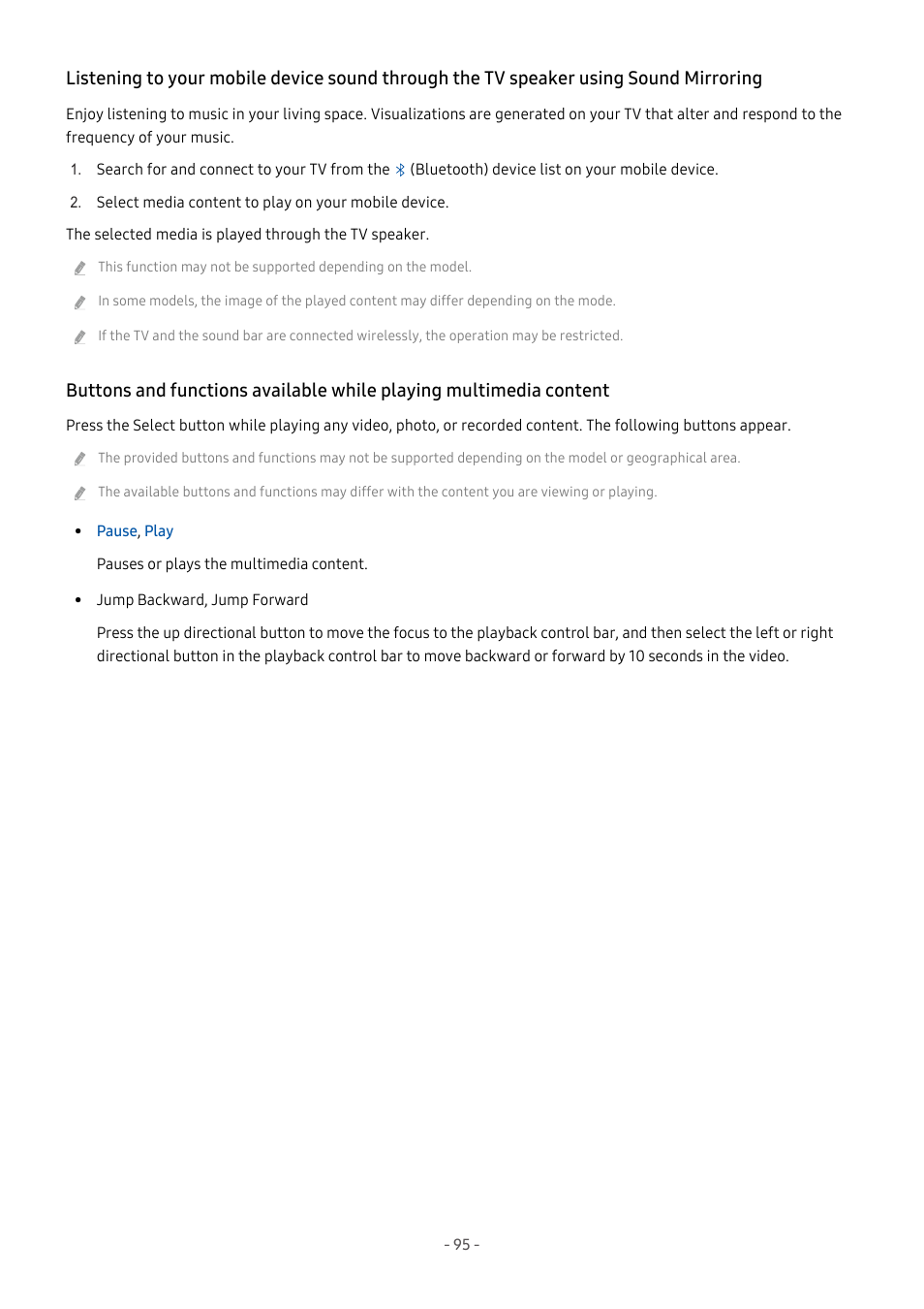 Samsung S95C 77" 4K HDR Quantum Dot OLED TV User Manual | Page 95 / 272
