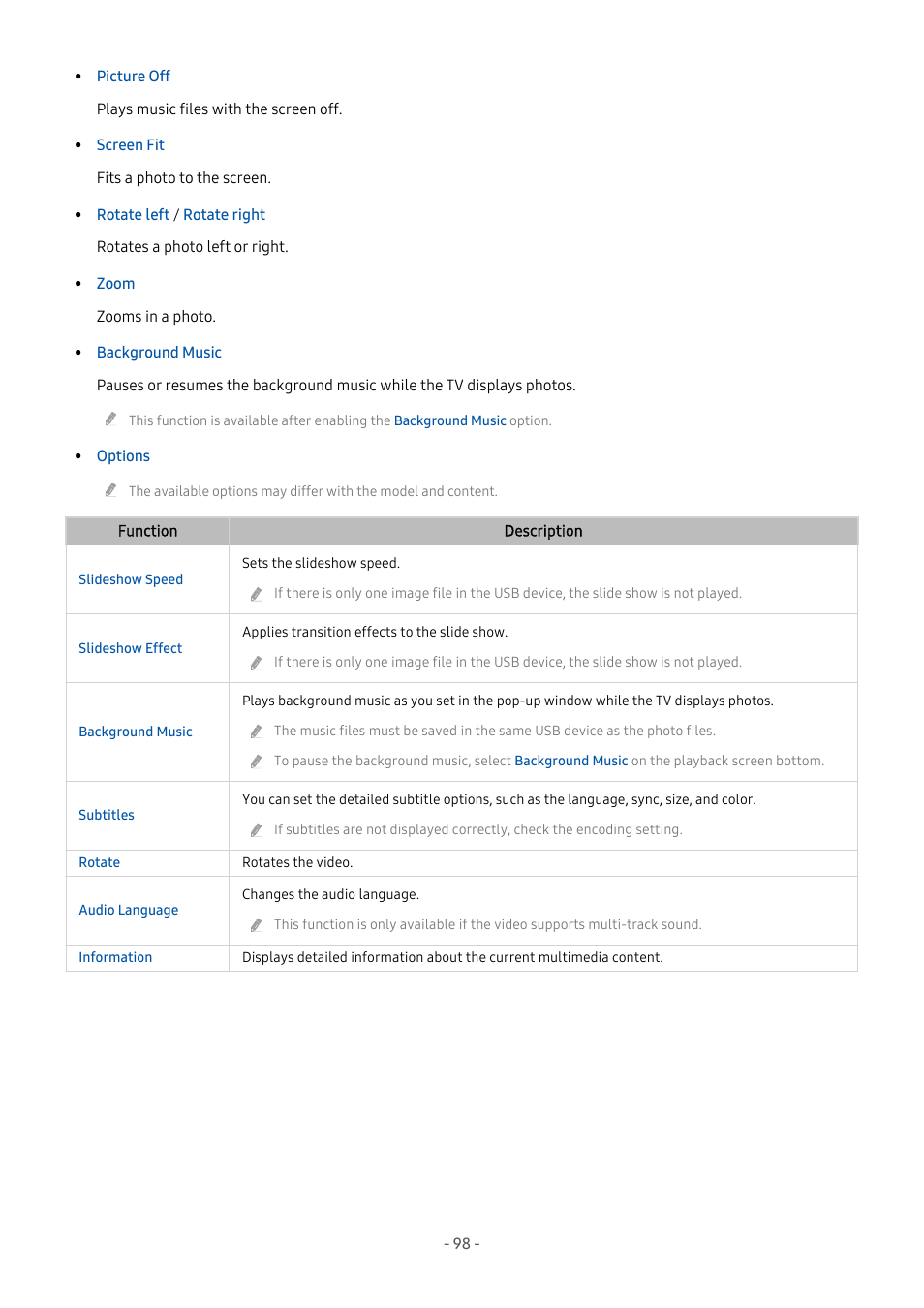 Samsung S95C 77" 4K HDR Quantum Dot OLED TV User Manual | Page 98 / 272