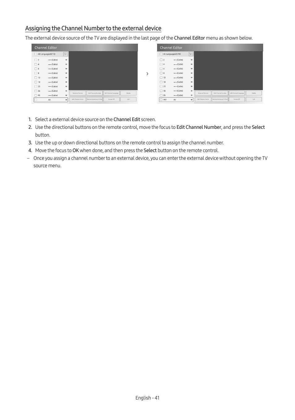 Samsung AU8000 55" UHD 4K HDR Hospitality TV User Manual | Page 41 / 58