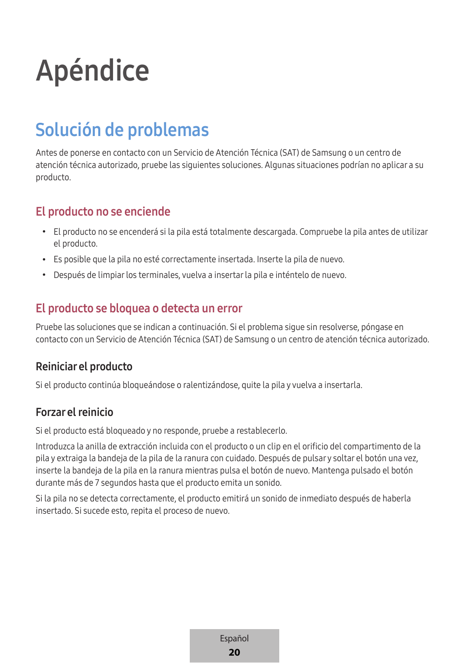 Apéndice, Solución de problemas | Samsung SmartTag2 Wireless Tracker (White) User Manual | Page 110 / 798