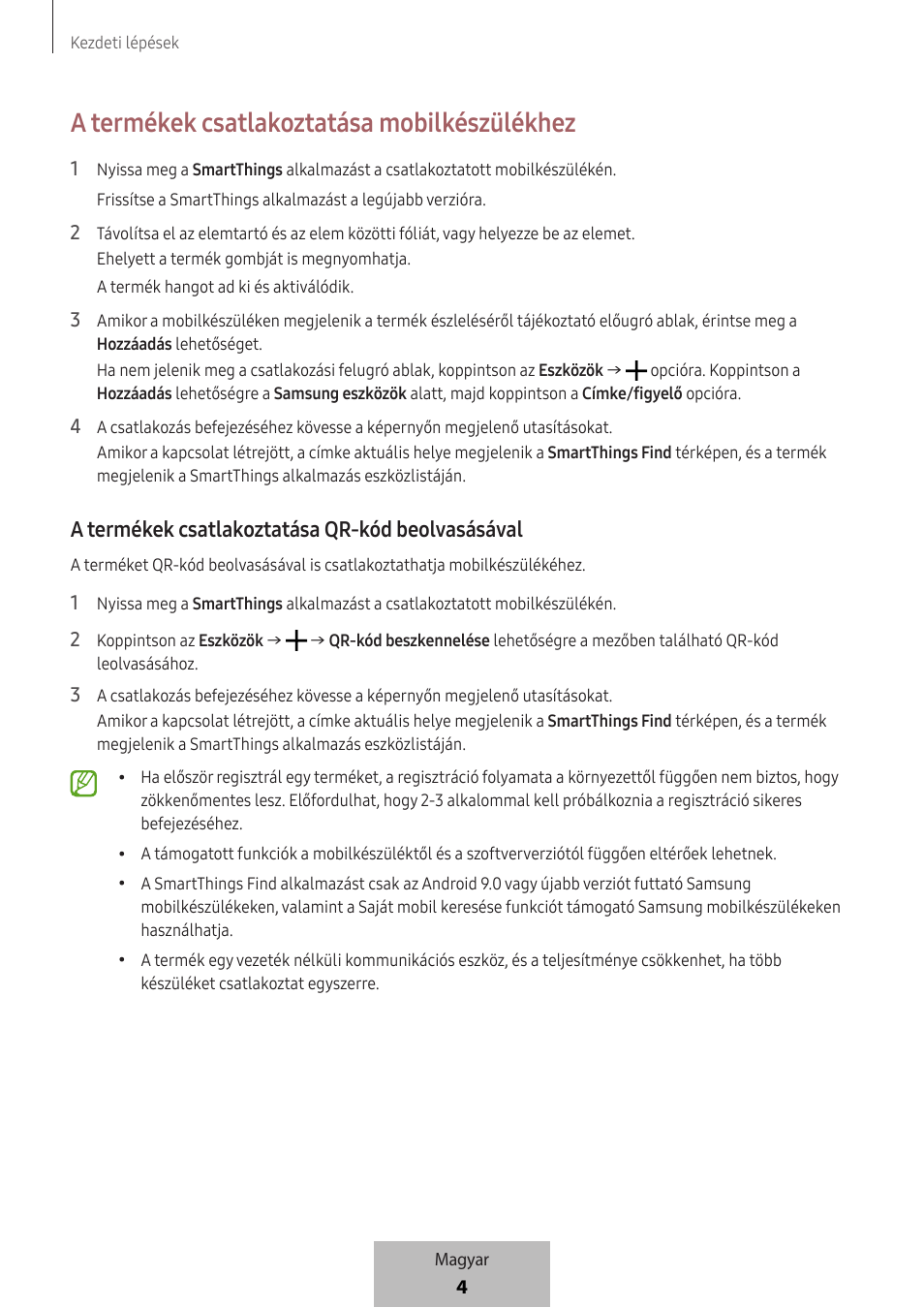 A termékek csatlakoztatása mobilkészülékhez, A termékek csatlakoztatása qr-kód beolvasásával | Samsung SmartTag2 Wireless Tracker (White) User Manual | Page 116 / 798