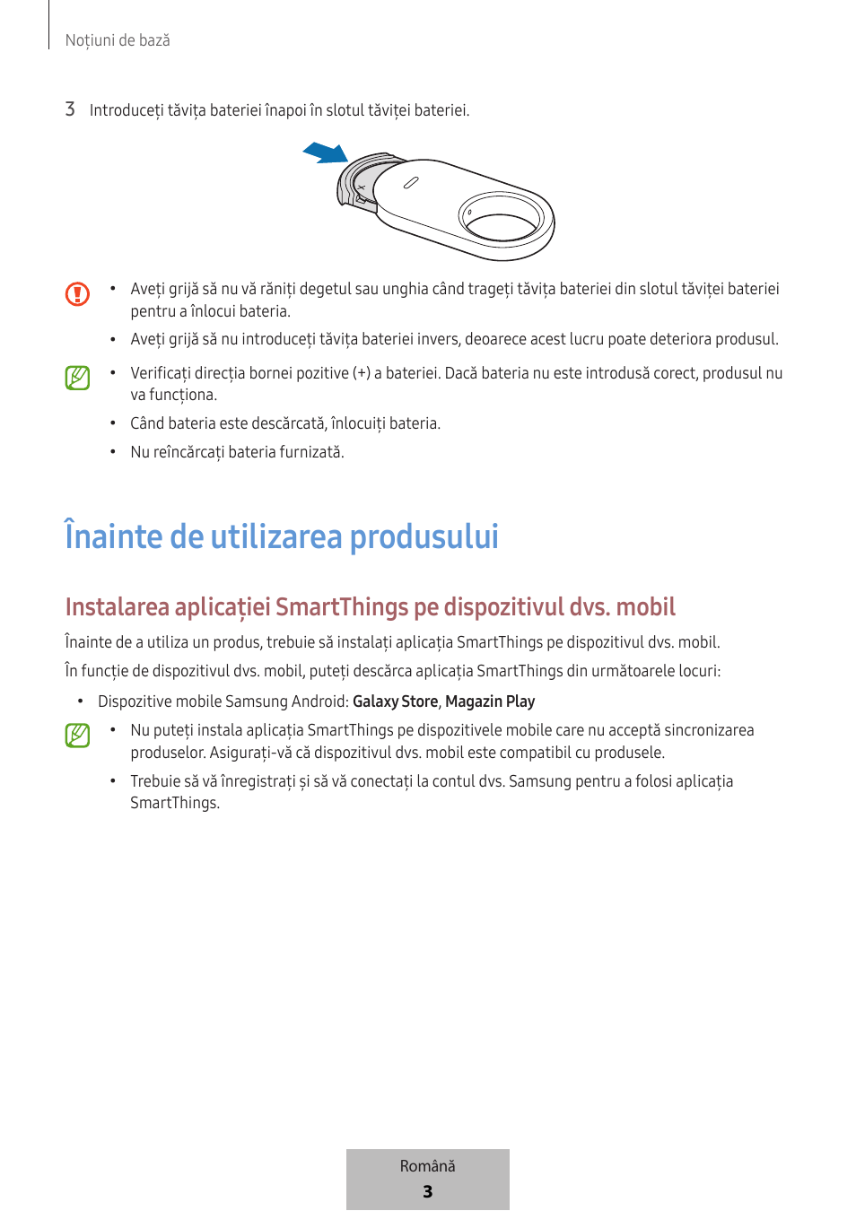 Înainte de utilizarea produsului | Samsung SmartTag2 Wireless Tracker (White) User Manual | Page 159 / 798