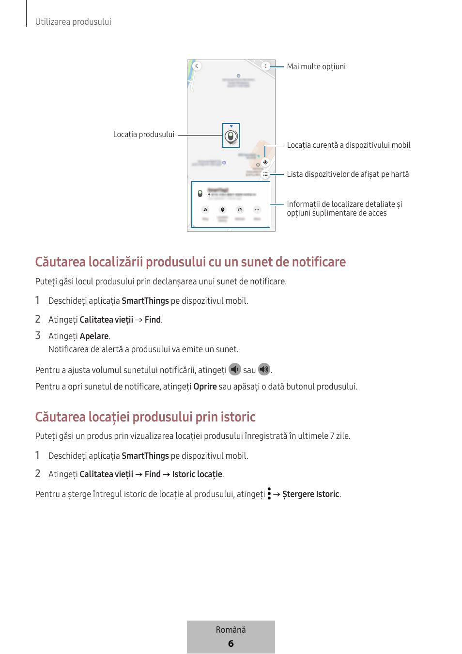 Căutarea locației produsului prin istoric | Samsung SmartTag2 Wireless Tracker (White) User Manual | Page 162 / 798