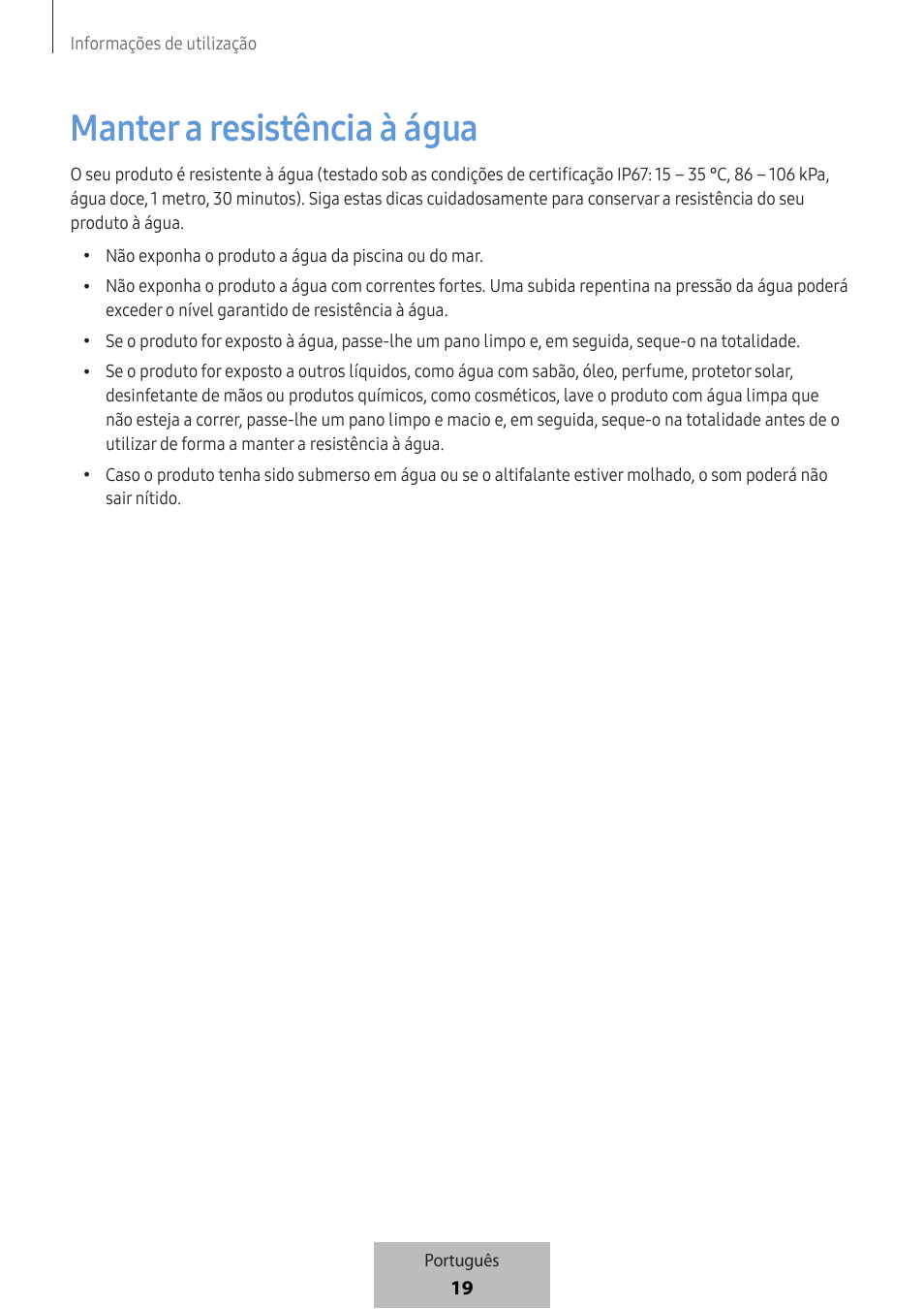 Manter a resistência à água | Samsung SmartTag2 Wireless Tracker (White) User Manual | Page 263 / 798