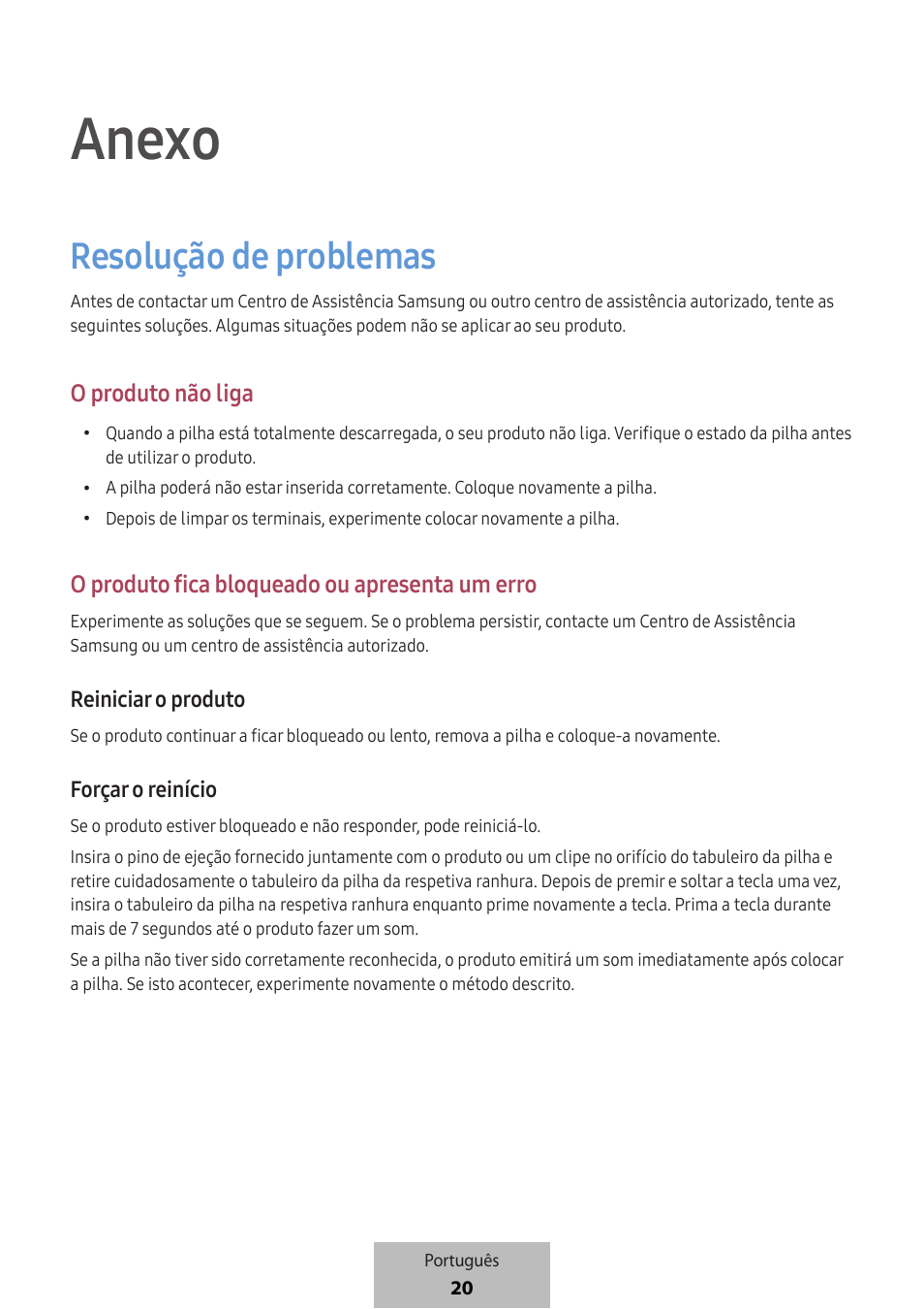 Anexo, Resolução de problemas | Samsung SmartTag2 Wireless Tracker (White) User Manual | Page 264 / 798