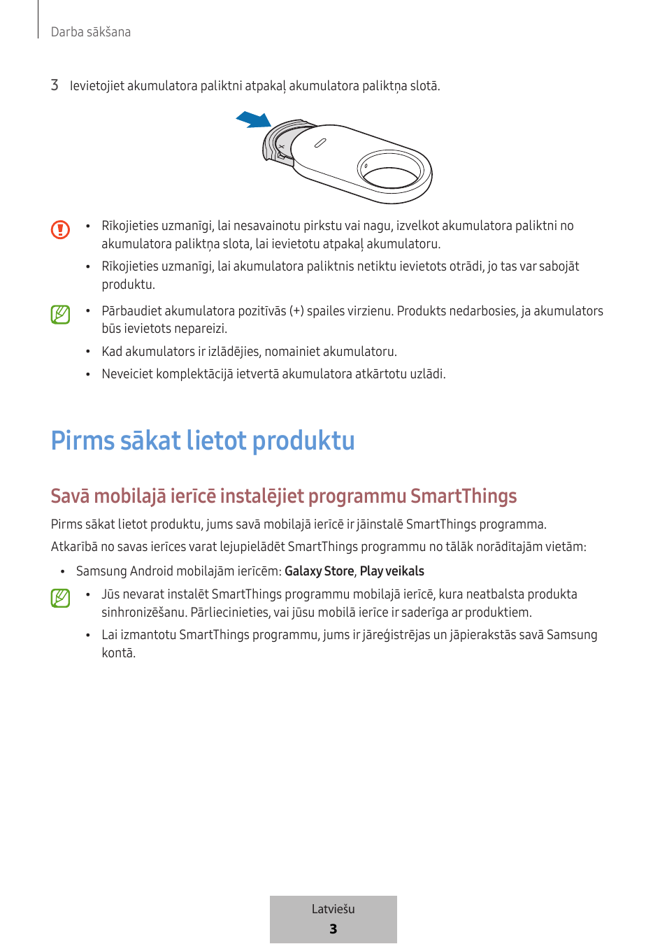 Pirms sākat lietot produktu | Samsung SmartTag2 Wireless Tracker (White) User Manual | Page 269 / 798