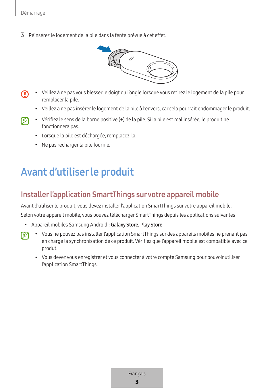 Avant d’utiliser le produit | Samsung SmartTag2 Wireless Tracker (White) User Manual | Page 27 / 798