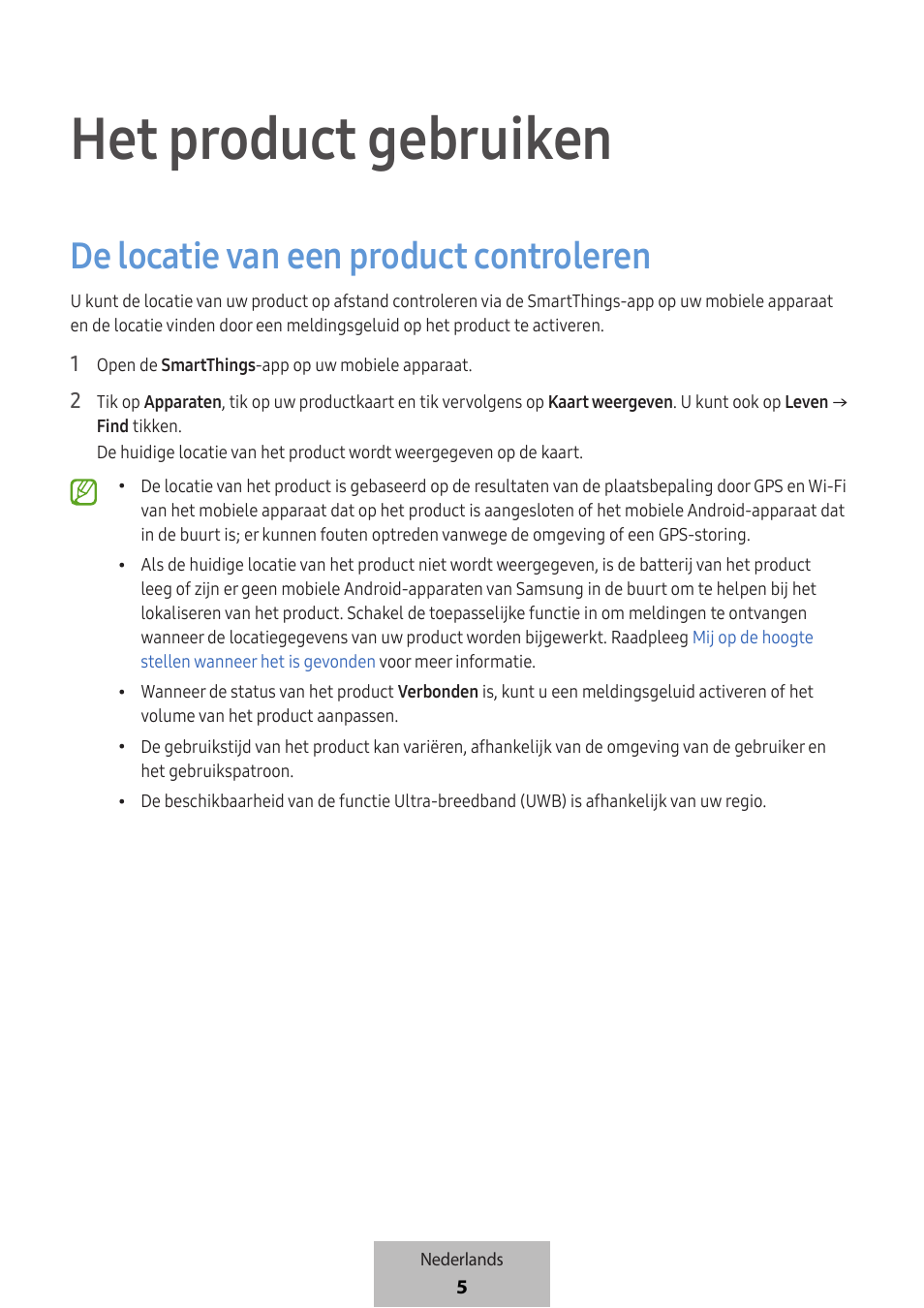 Het product gebruiken, De locatie van een product controleren | Samsung SmartTag2 Wireless Tracker (White) User Manual | Page 337 / 798