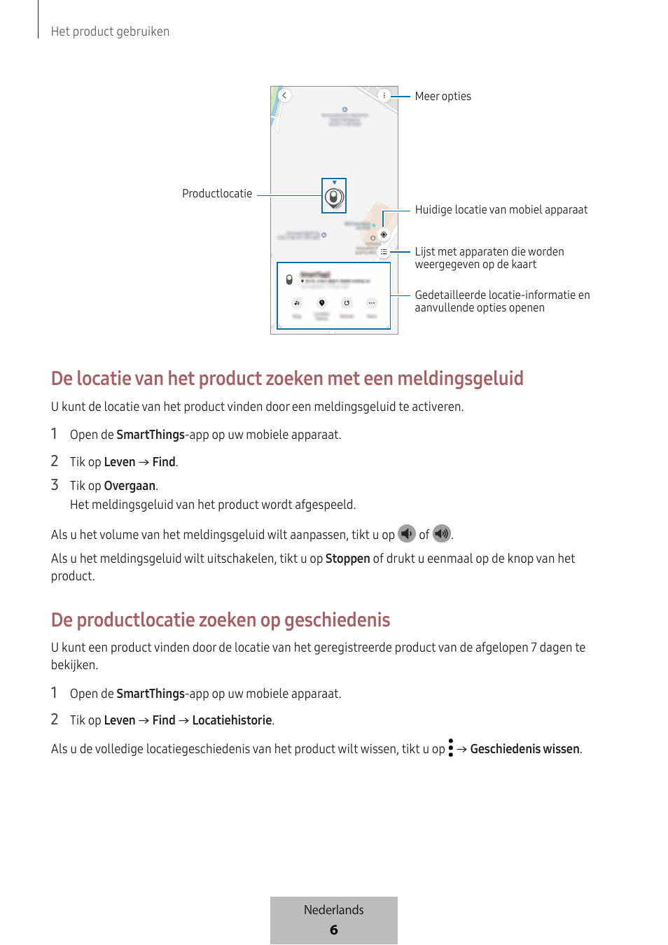 De productlocatie zoeken op geschiedenis | Samsung SmartTag2 Wireless Tracker (White) User Manual | Page 338 / 798