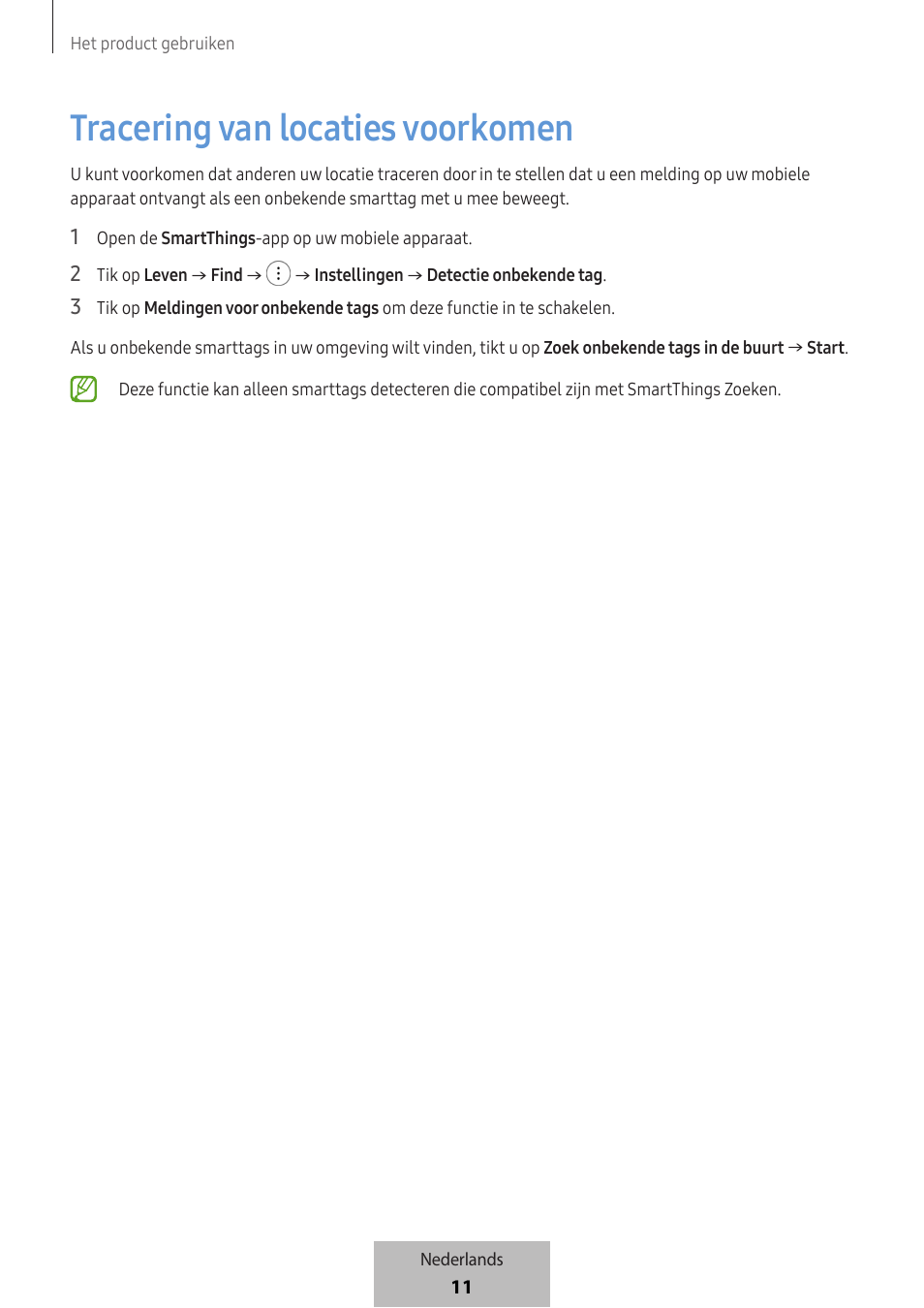 Tracering van locaties voorkomen | Samsung SmartTag2 Wireless Tracker (White) User Manual | Page 343 / 798