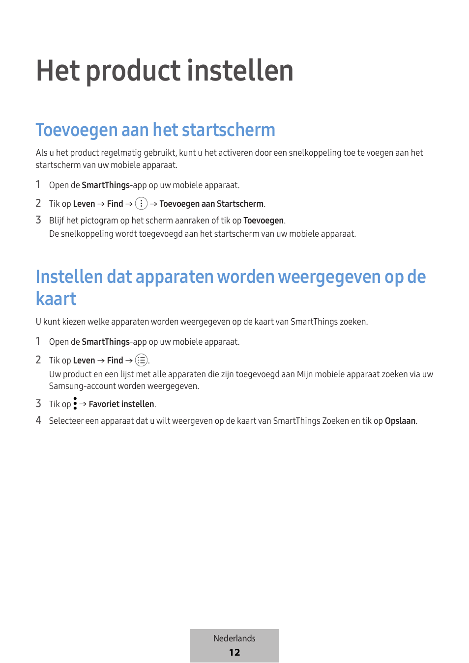 Het product instellen, Toevoegen aan het startscherm | Samsung SmartTag2 Wireless Tracker (White) User Manual | Page 344 / 798