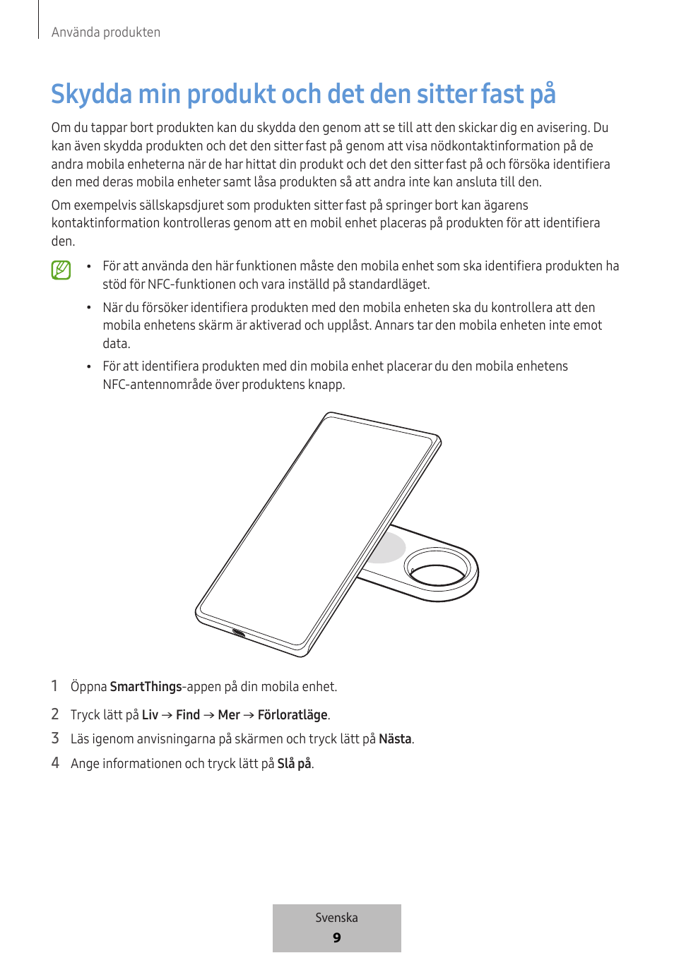 Skydda min produkt och det den sitter fast på | Samsung SmartTag2 Wireless Tracker (White) User Manual | Page 363 / 798