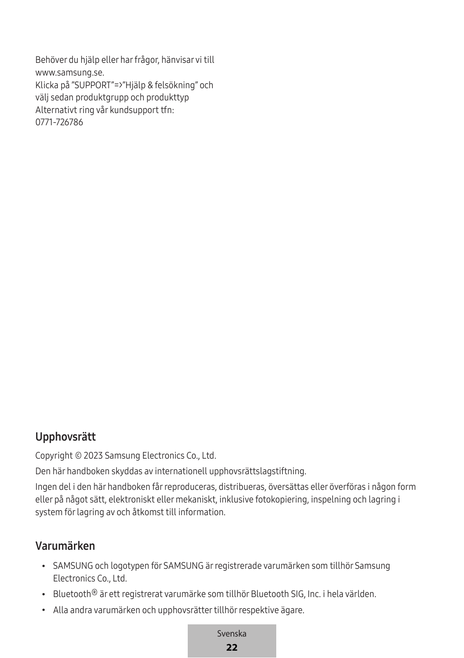 Upphovsrätt, Varumärken | Samsung SmartTag2 Wireless Tracker (White) User Manual | Page 376 / 798