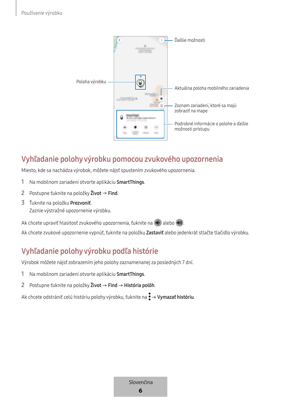 Vyhľadanie polohy výrobku podľa histórie | Samsung SmartTag2 Wireless Tracker (White) User Manual | Page 492 / 798