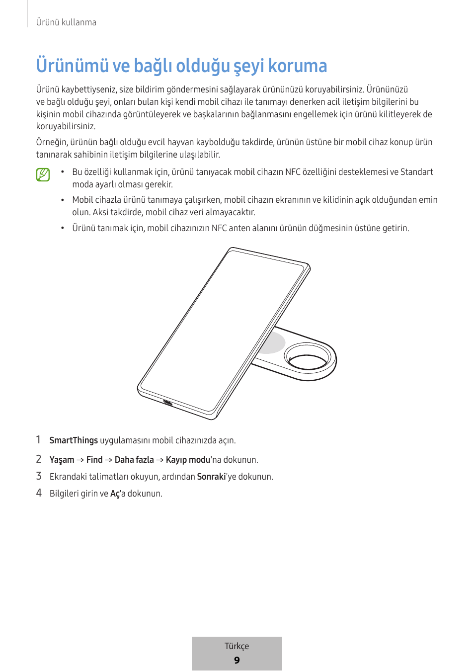 Ürünümü ve bağlı olduğu şeyi koruma | Samsung SmartTag2 Wireless Tracker (White) User Manual | Page 539 / 798