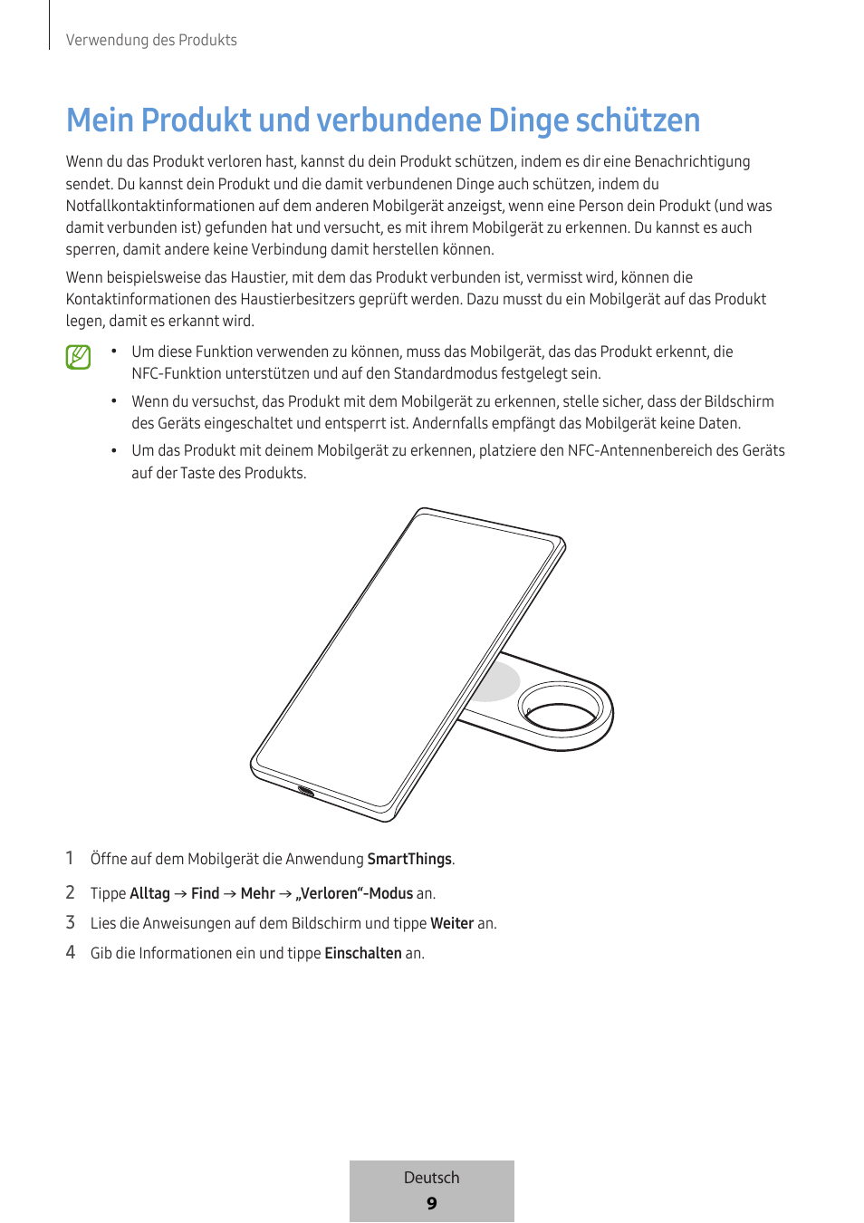 Mein produkt und verbundene dinge schützen | Samsung SmartTag2 Wireless Tracker (White) User Manual | Page 55 / 798