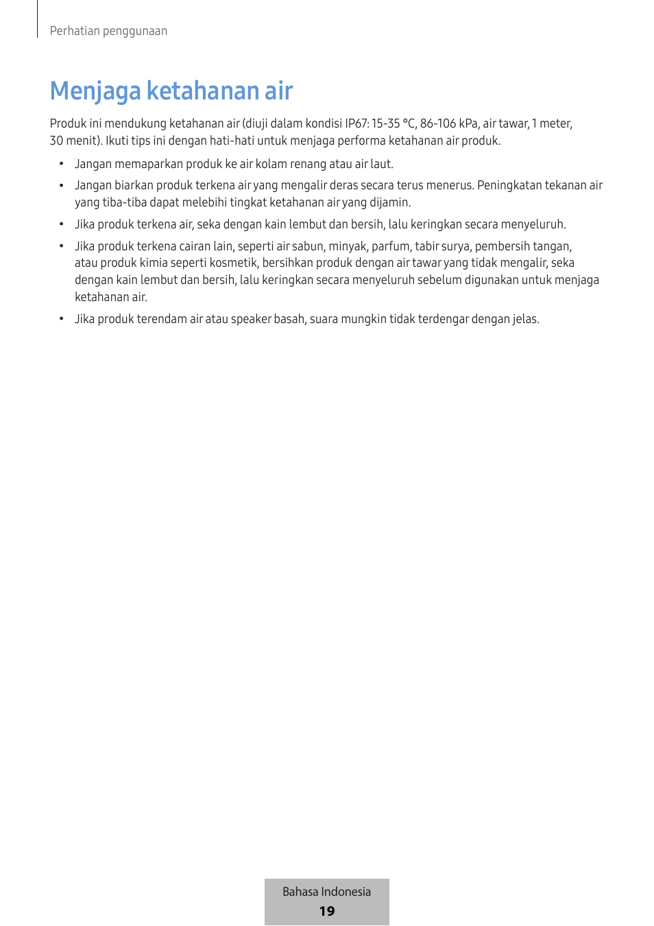 Menjaga ketahanan air | Samsung SmartTag2 Wireless Tracker (White) User Manual | Page 594 / 798