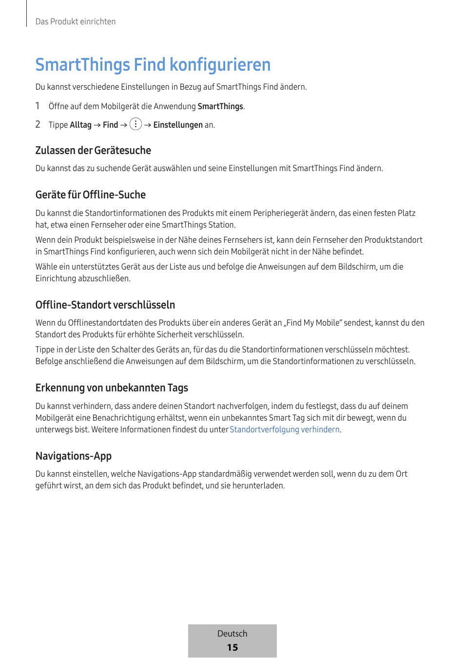 Smartthings find konfigurieren | Samsung SmartTag2 Wireless Tracker (White) User Manual | Page 61 / 798