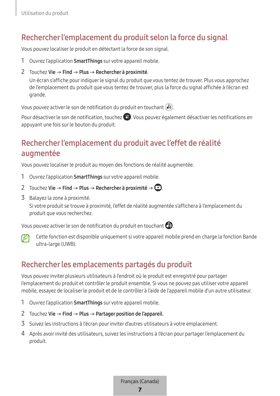 Rechercher les emplacements partagés du produit | Samsung SmartTag2 Wireless Tracker (White) User Manual | Page 741 / 798