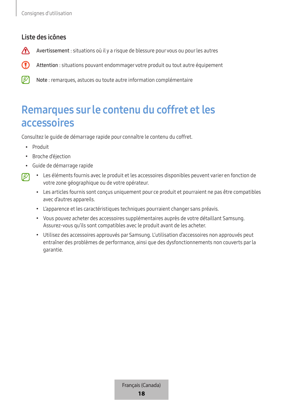 Liste des icônes | Samsung SmartTag2 Wireless Tracker (White) User Manual | Page 752 / 798