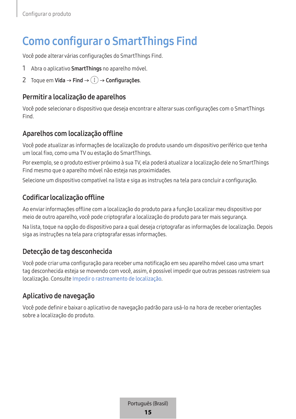 Como configurar o smartthings find | Samsung SmartTag2 Wireless Tracker (White) User Manual | Page 771 / 798