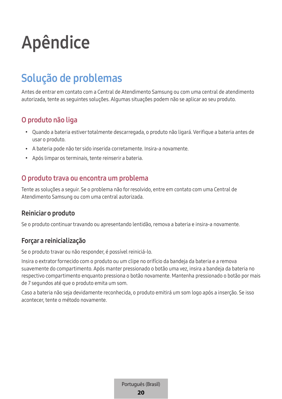 Apêndice, Solução de problemas | Samsung SmartTag2 Wireless Tracker (White) User Manual | Page 776 / 798