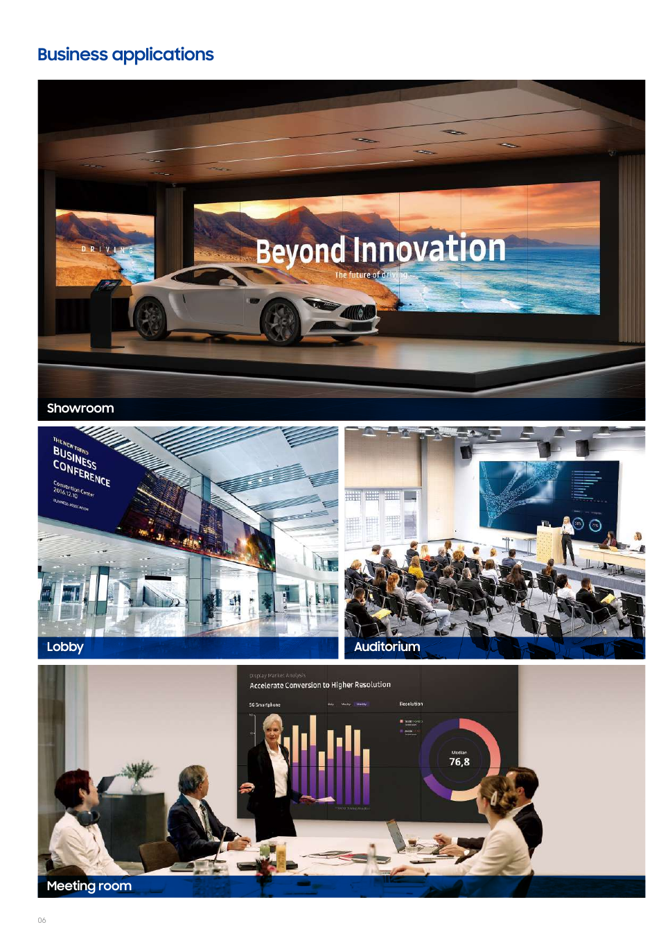 Business applications | Samsung VM46B-U 46" Video Wall Display User Manual | Page 6 / 11