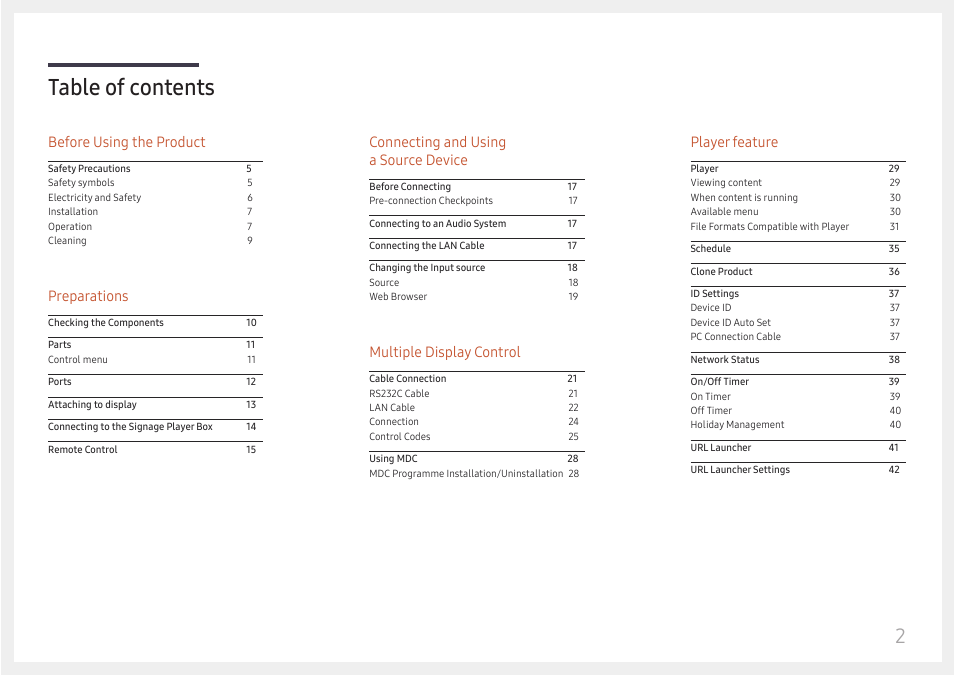 Samsung UHD Signage Player Box User Manual | Page 2 / 73