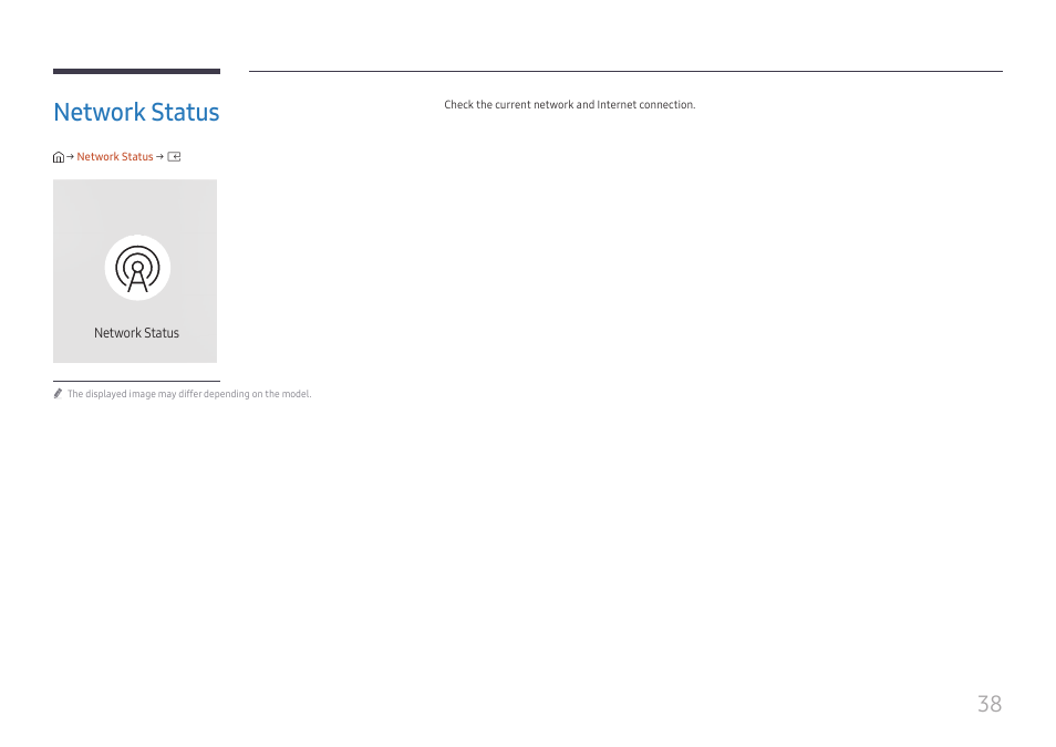 Network status, Network status 38 | Samsung UHD Signage Player Box User Manual | Page 38 / 73