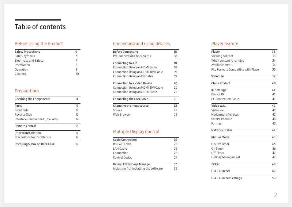 Samsung S-Box Signage UHD Player Pro User Manual | Page 2 / 99