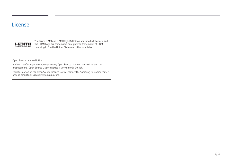 License, License 99 | Samsung S-Box Signage UHD Player Pro User Manual | Page 99 / 99