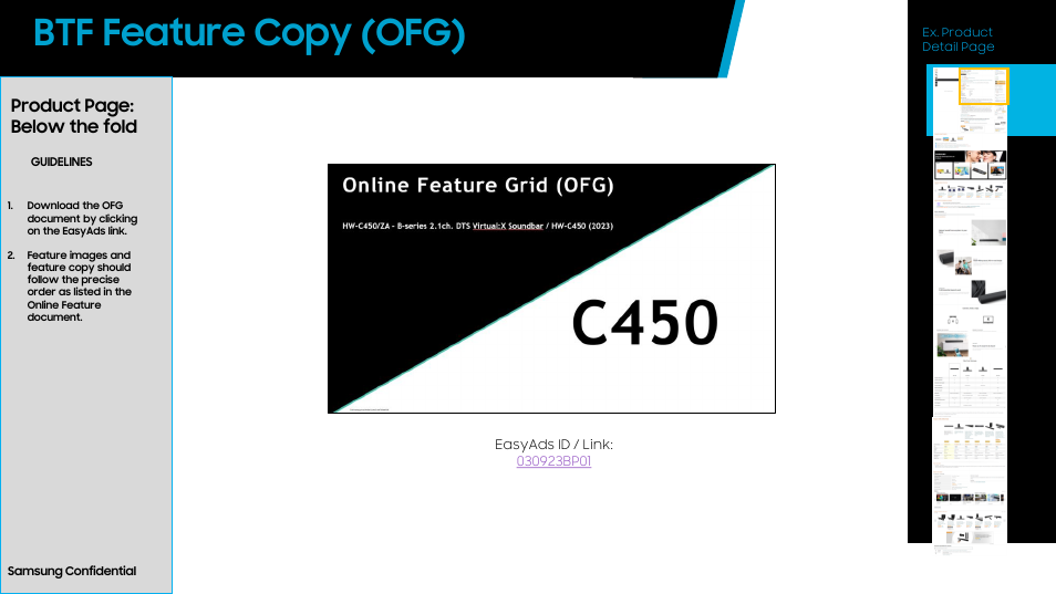 Btf feature copy (ofg), Product page: below the fold | Samsung HW-C450 300W 2.1 Channel DTS Virtual:X Soundbar System User Manual | Page 7 / 12