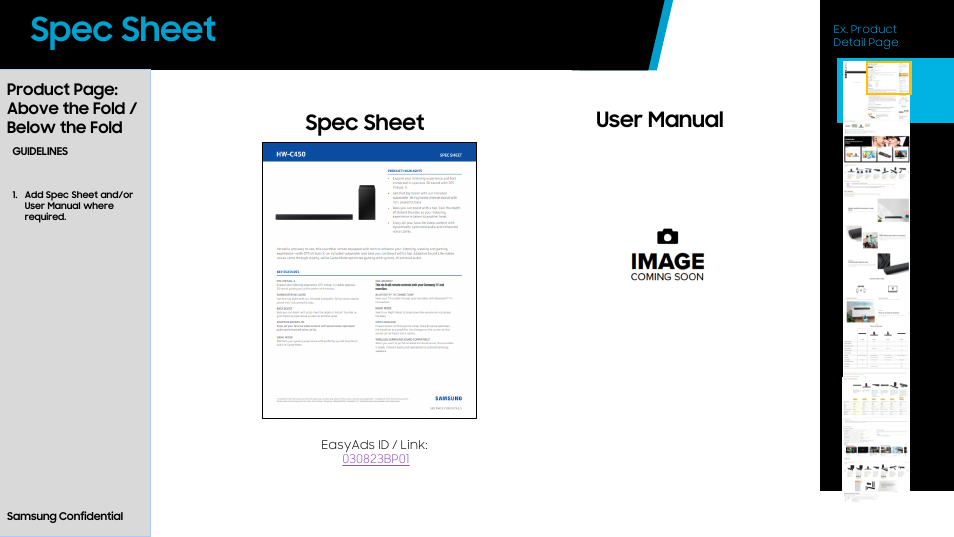 Spec sheet, Spec sheet user manual | Samsung HW-C450 300W 2.1 Channel DTS Virtual:X Soundbar System User Manual | Page 9 / 12