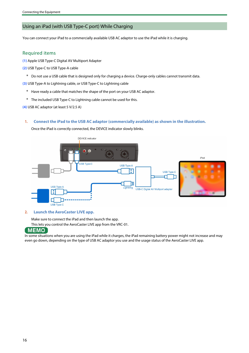 Required items | Roland AeroCaster Livestreaming System User Manual | Page 16 / 34