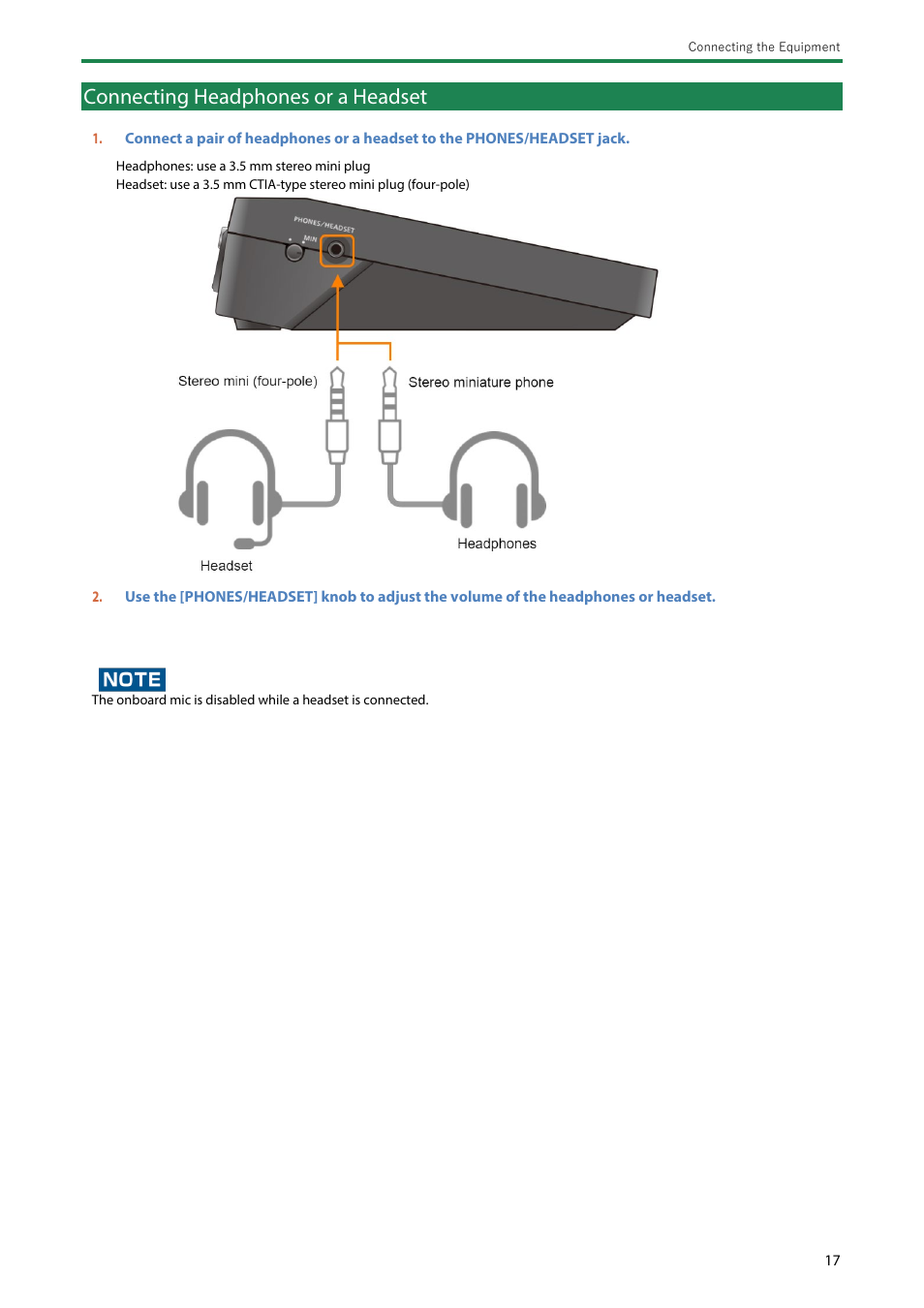 Connecting headphones or a headset, Connecting headphones or a headset(p | Roland AeroCaster Livestreaming System User Manual | Page 17 / 34