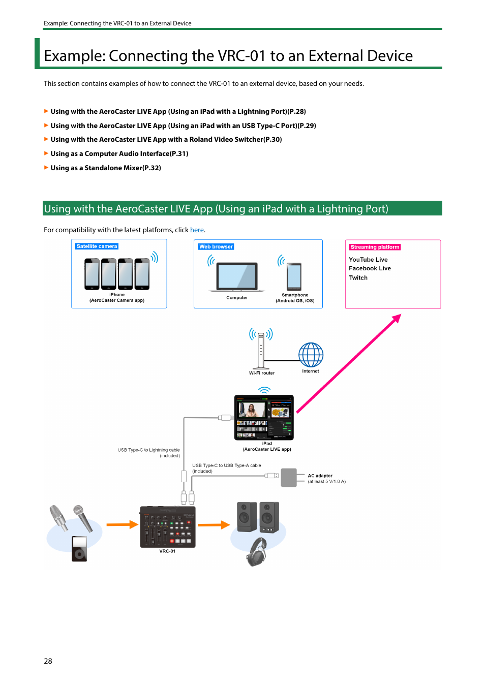 Roland AeroCaster Livestreaming System User Manual | Page 28 / 34