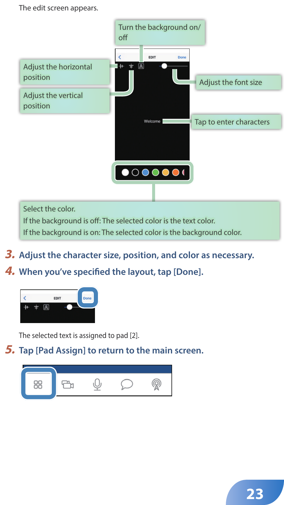 Roland GO:LIVECAST Live Streaming Audio and Video Studio for Smartphones and Tablets User Manual | Page 23 / 46