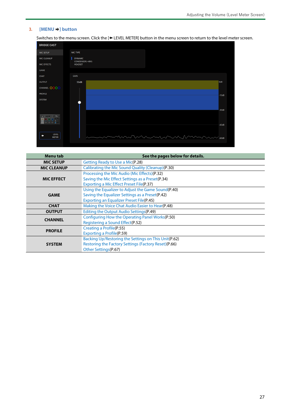 Roland BRIDGE CAST Dual-Bus Gaming Mixer User Manual | Page 27 / 74