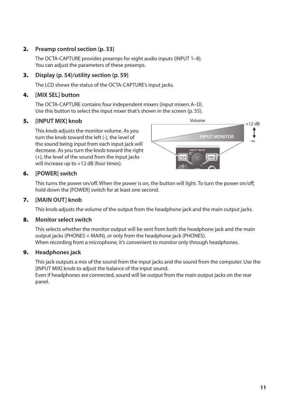 Roland OCTA-CAPTURE - High-Speed USB Audio Interface User Manual | Page 11 / 100