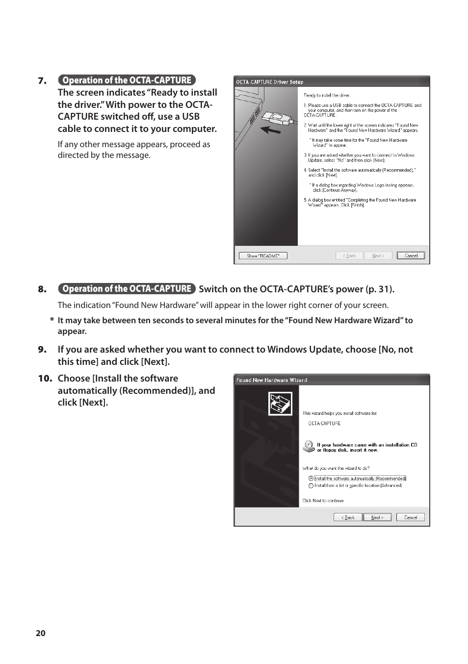 Roland OCTA-CAPTURE - High-Speed USB Audio Interface User Manual | Page 20 / 100