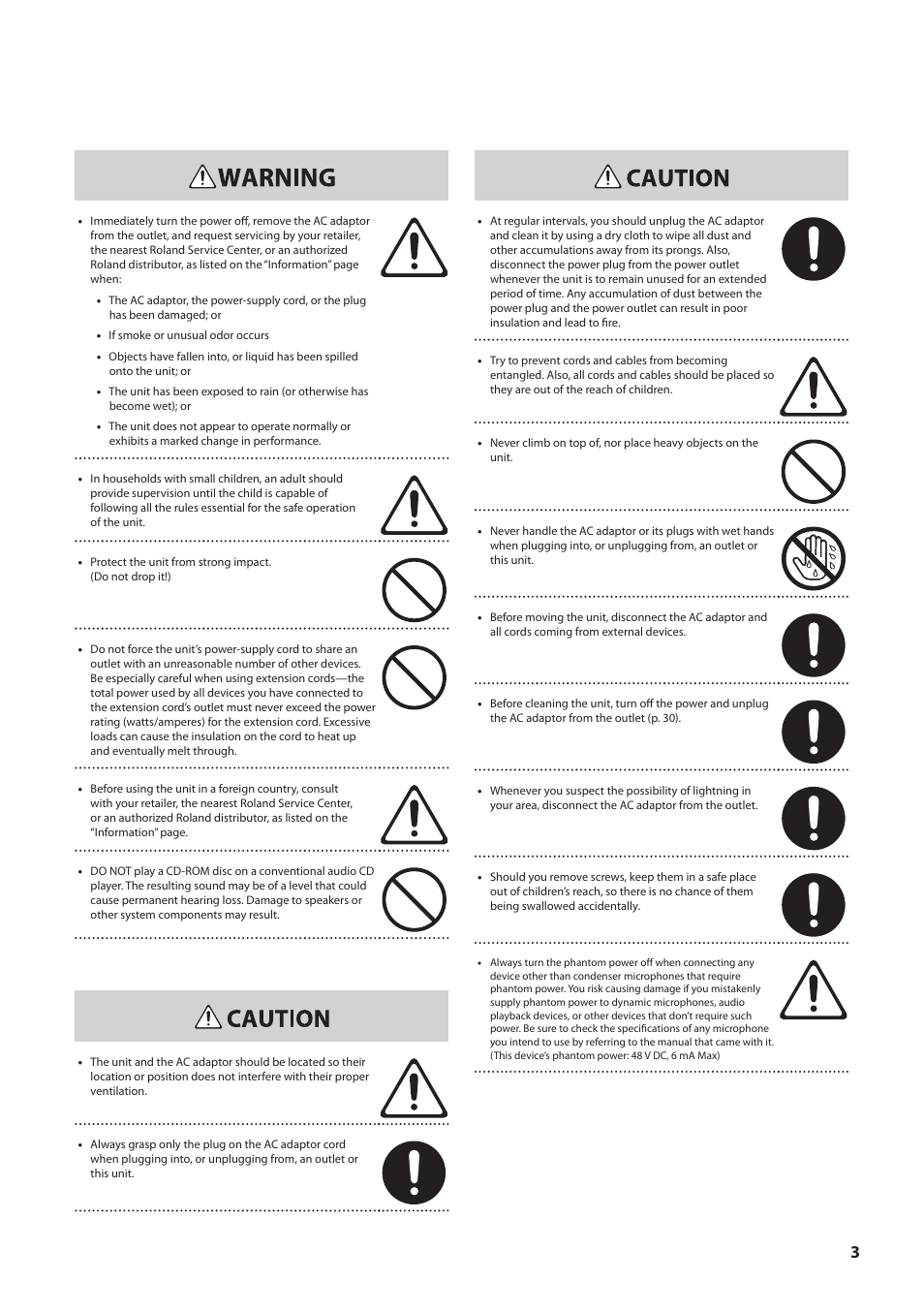 Roland OCTA-CAPTURE - High-Speed USB Audio Interface User Manual | Page 3 / 100