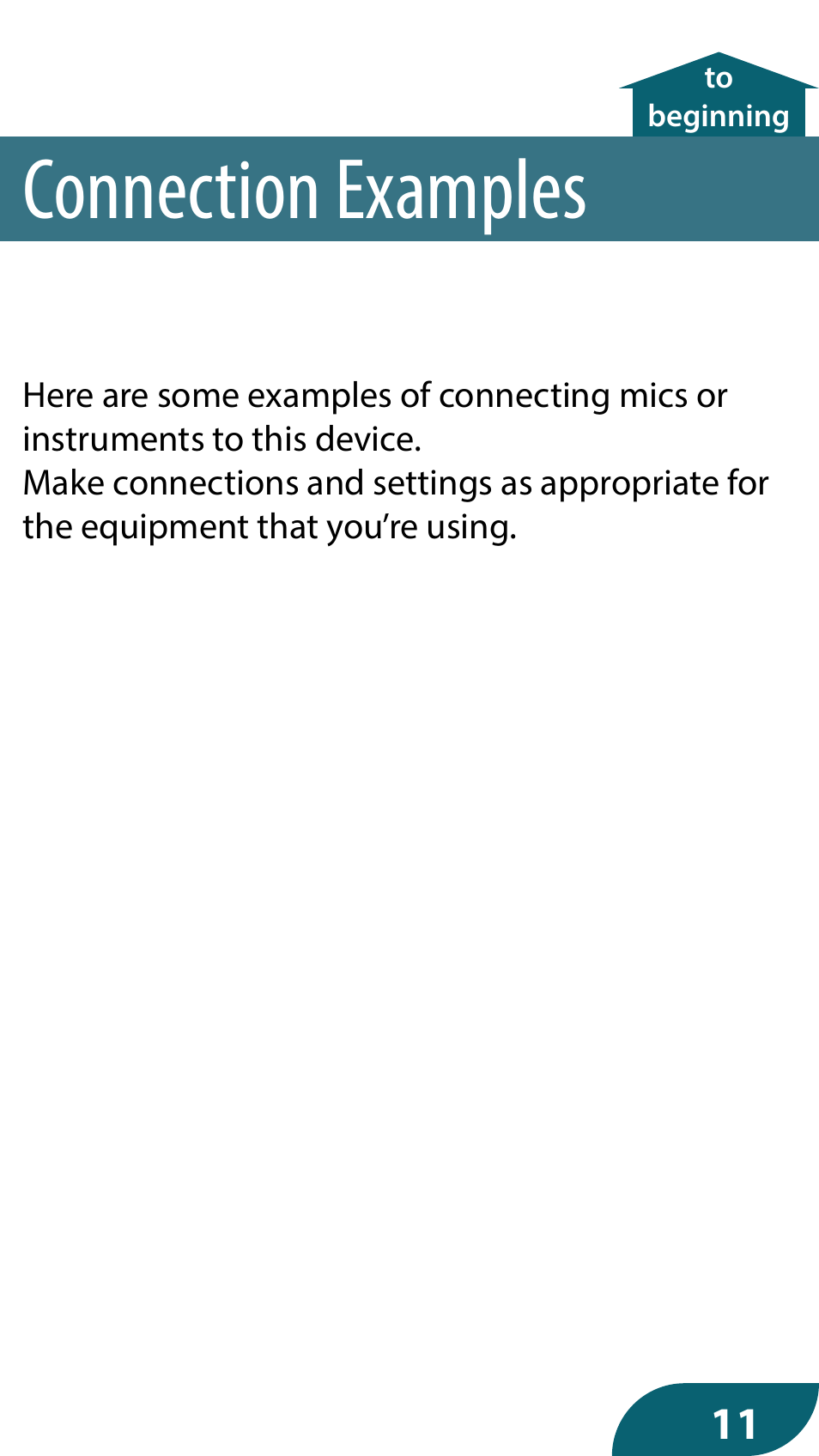 Connection examples | Roland GO:MIXER PRO-X Audio Mixer for Smartphones User Manual | Page 11 / 24