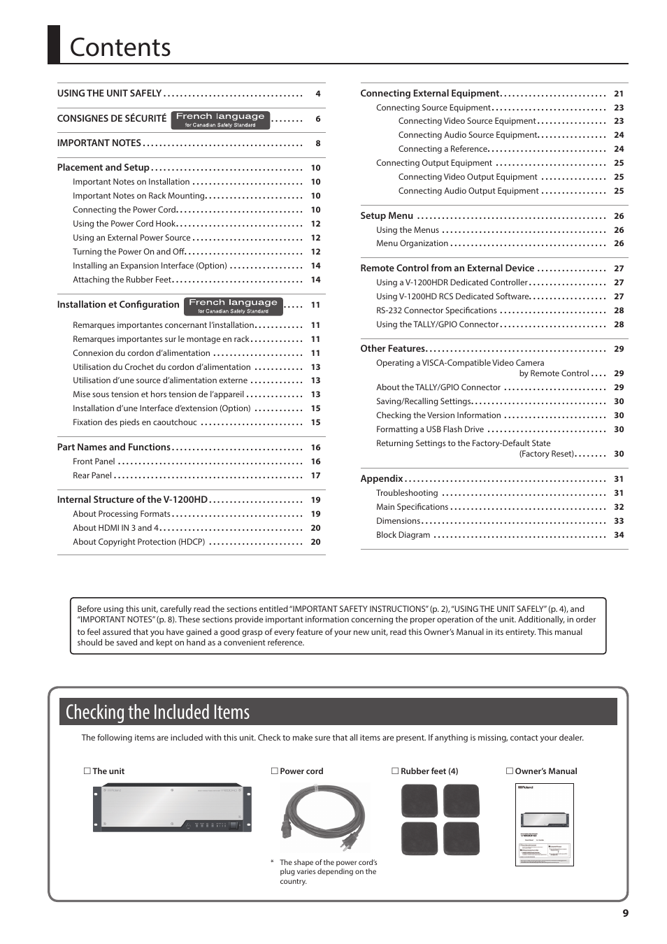 Roland V-1200HD Multi-Format Video Switcher User Manual | Page 9 / 40