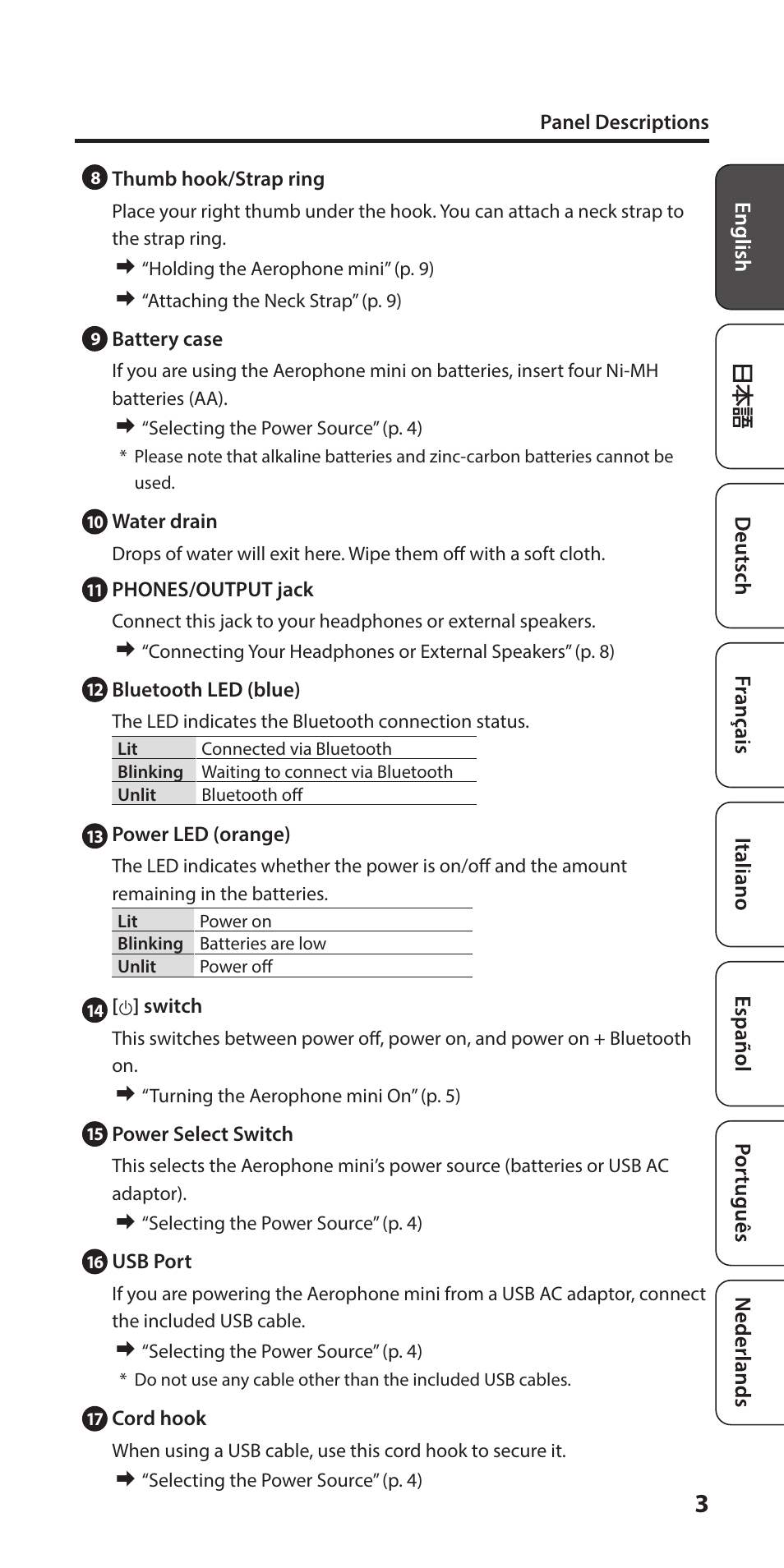 Roland Aerophone Mini Digital Wind Instrument User Manual | Page 3 / 24