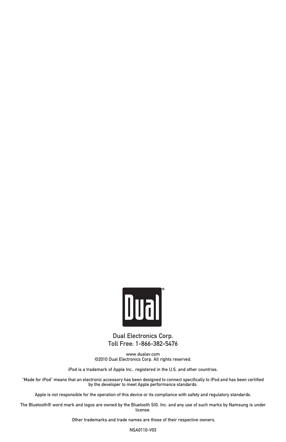 Dual XML8100 User Manual | Page 24 / 24